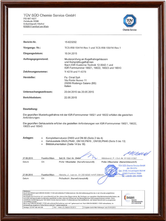 IGR TYPE TEST NR 15-623292